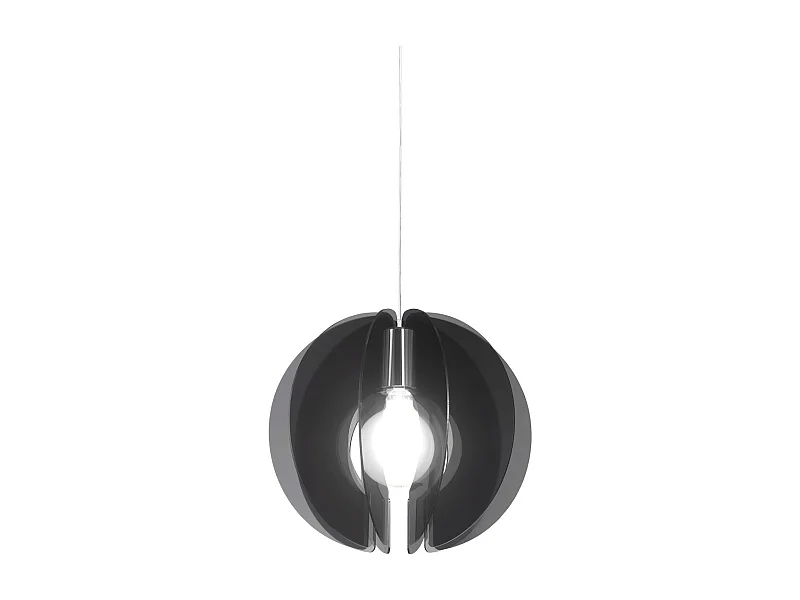 Sospensione Moderna Space Collection Polilux ® Fumè E Metallo Cromo 1 Luce E27