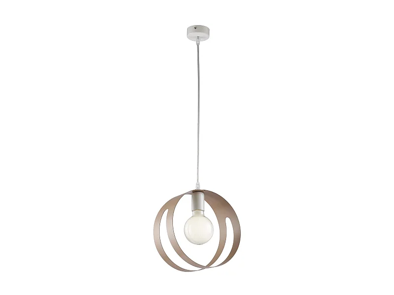 Sospensione Moderna 1 Luce Peter In Ferro Bianco Tortora Taglio Laser