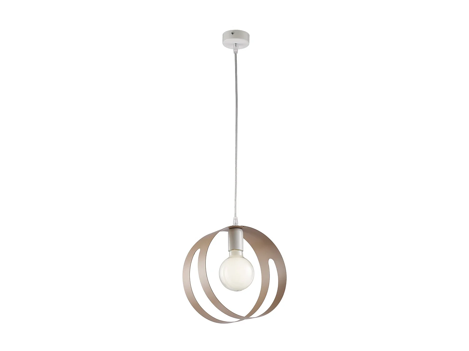 Sospensione Moderna 1 Luce Peter In Ferro Bianco Tortora Taglio Laser