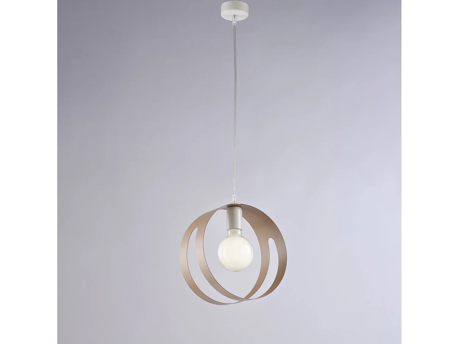 Sospensione Moderna 1 Luce Peter In Ferro Bianco Tortora Taglio Laser