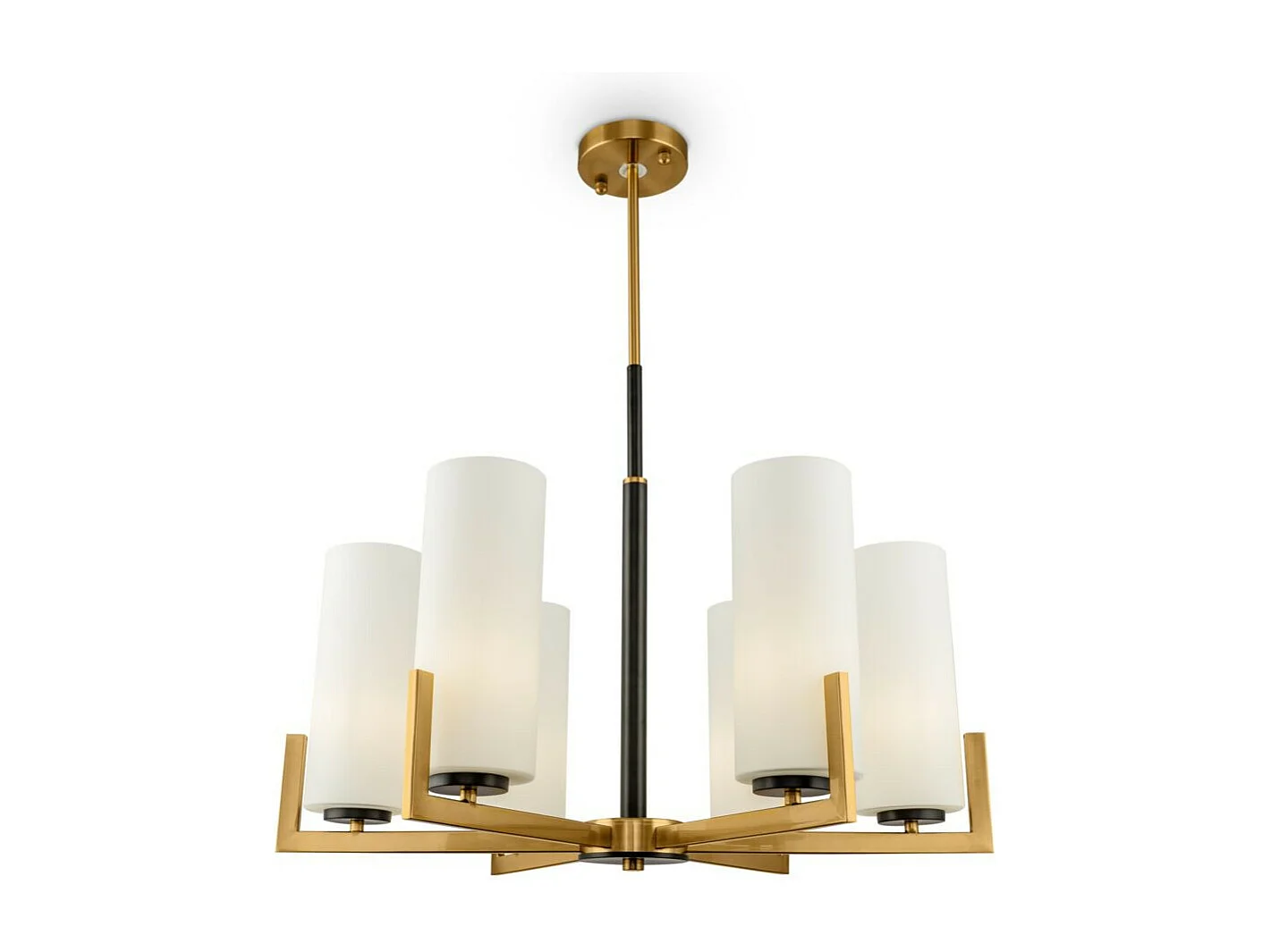 Maytoni Fortano Lampadario moderno Fortano a 6 luci in ottone con paralume in vetro