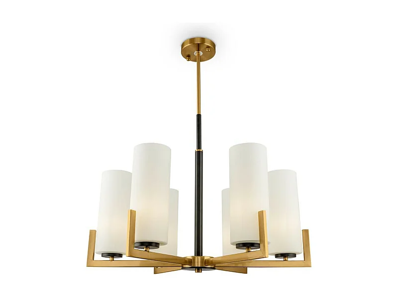 Maytoni Fortano Lampadario moderno Fortano a 6 luci in ottone con paralume in vetro