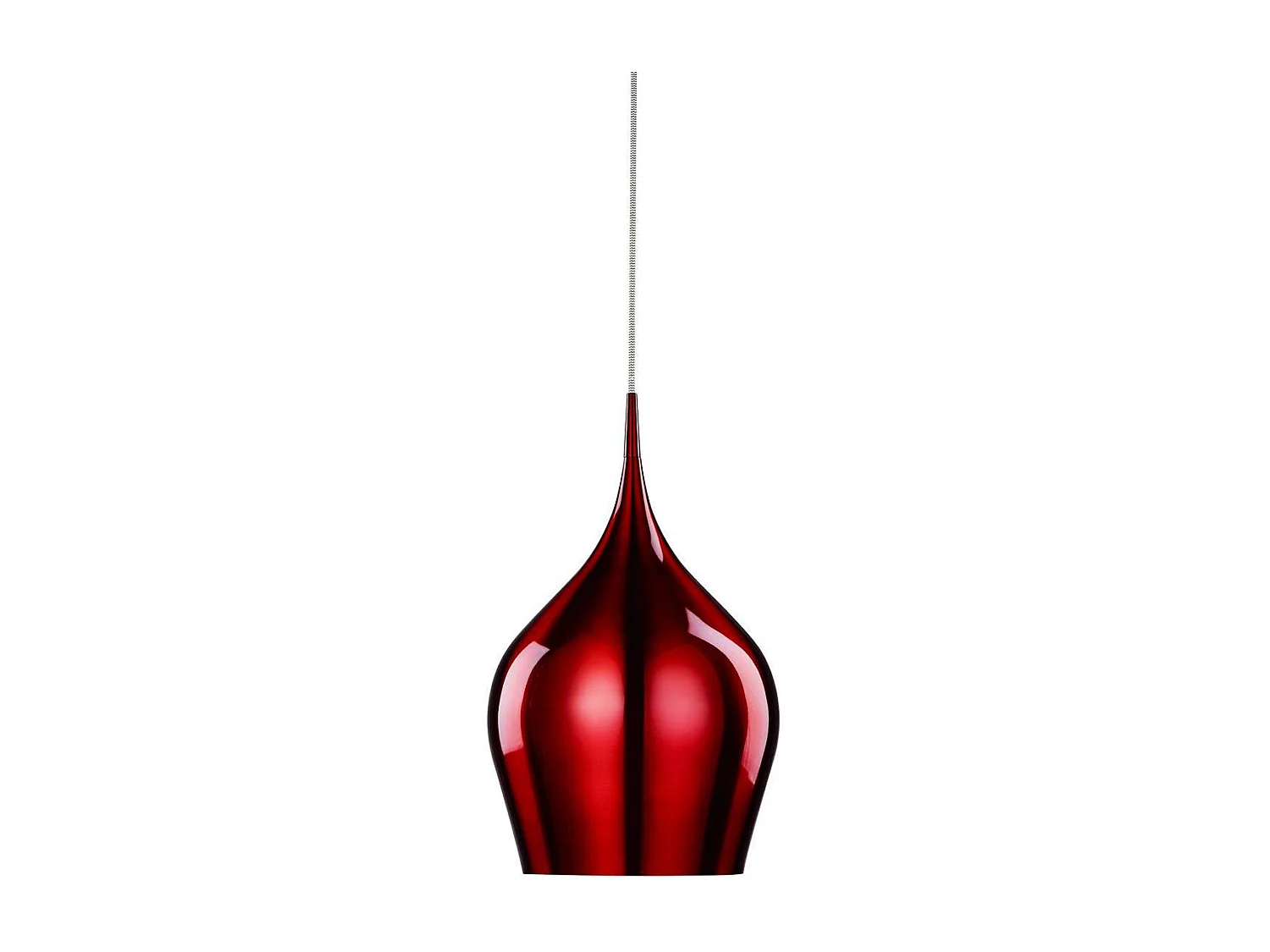Sospensione Contemporanea Vibrante Alluminio Rosso 1 Luce E27
