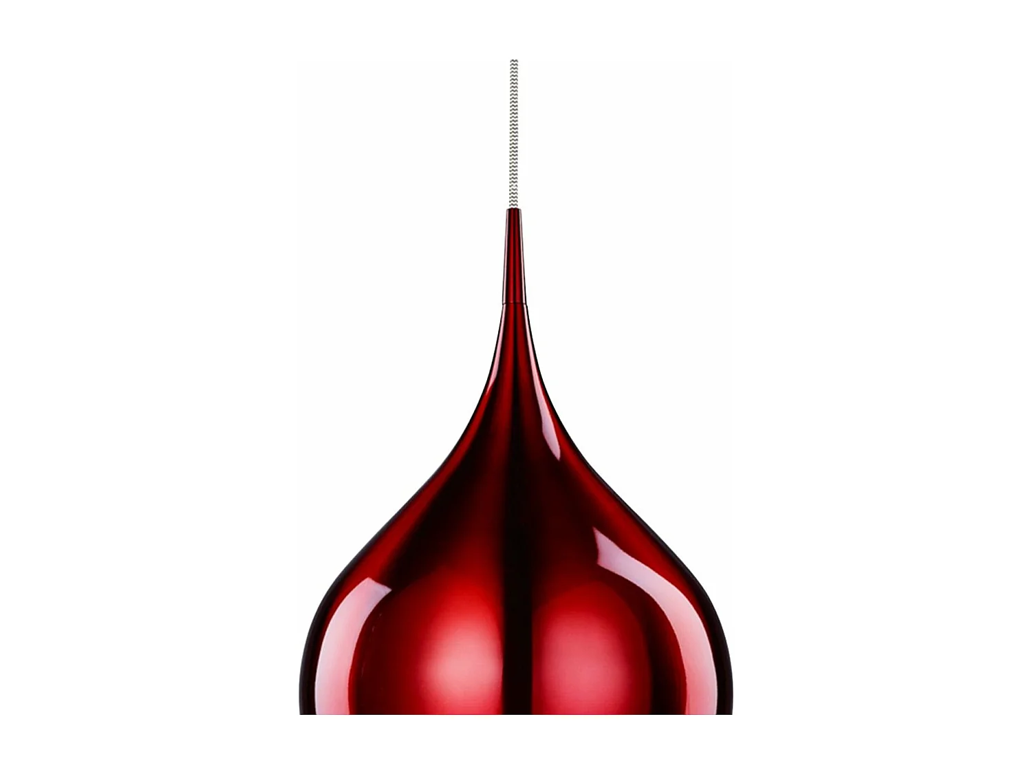 Sospensione Contemporanea Vibrante Alluminio Rosso 1 Luce E27