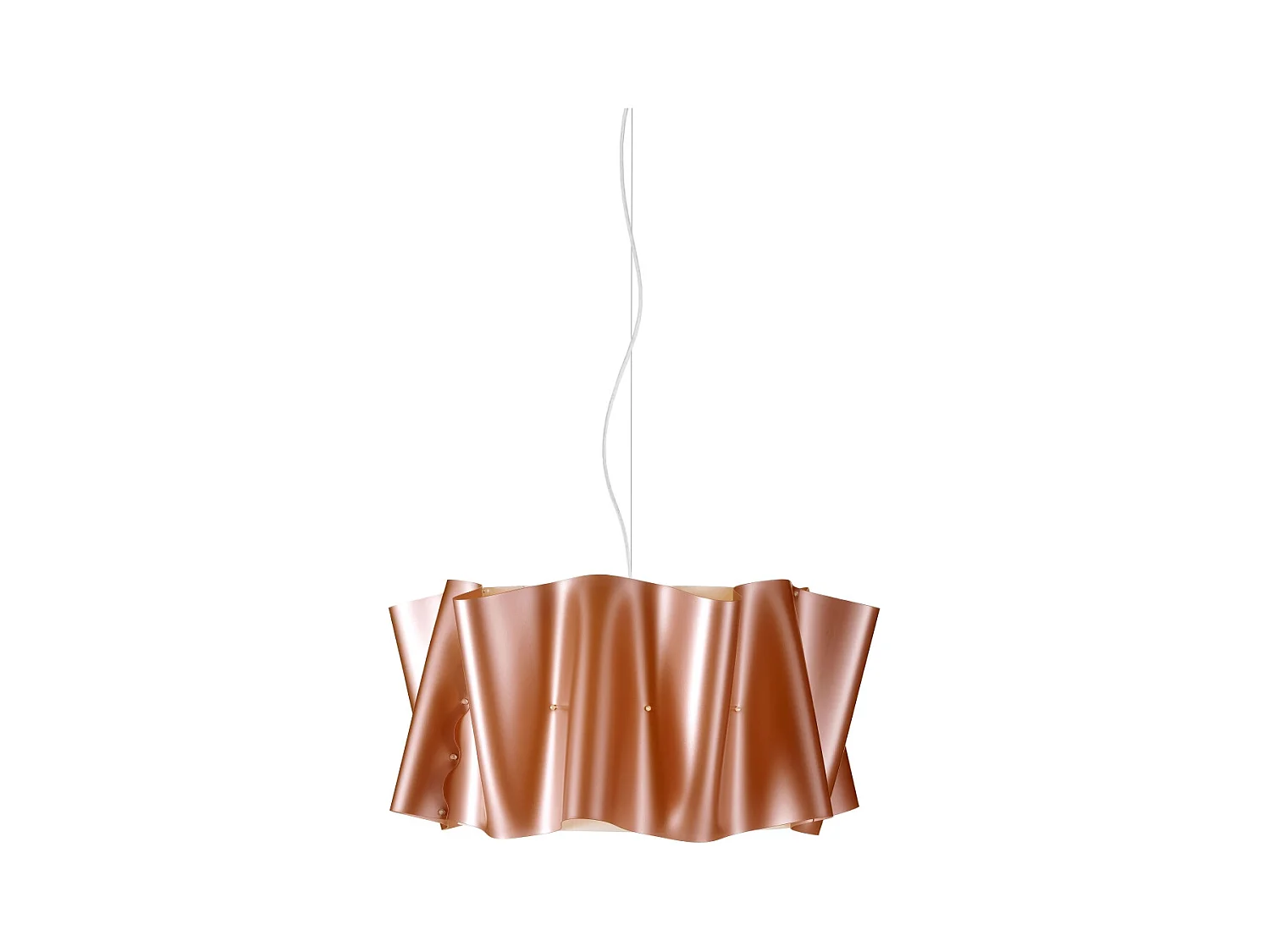 Sospensione Moderna Folio Polilux ® Rame E Metallo Cromo 1 Luce E27 D50Cm