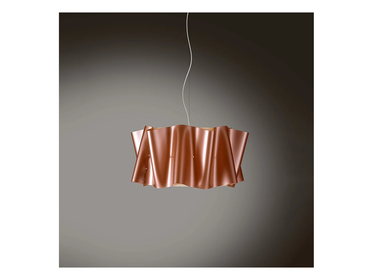 Sospensione Moderna Folio Polilux ® Rame E Metallo Cromo 1 Luce E27 D50Cm