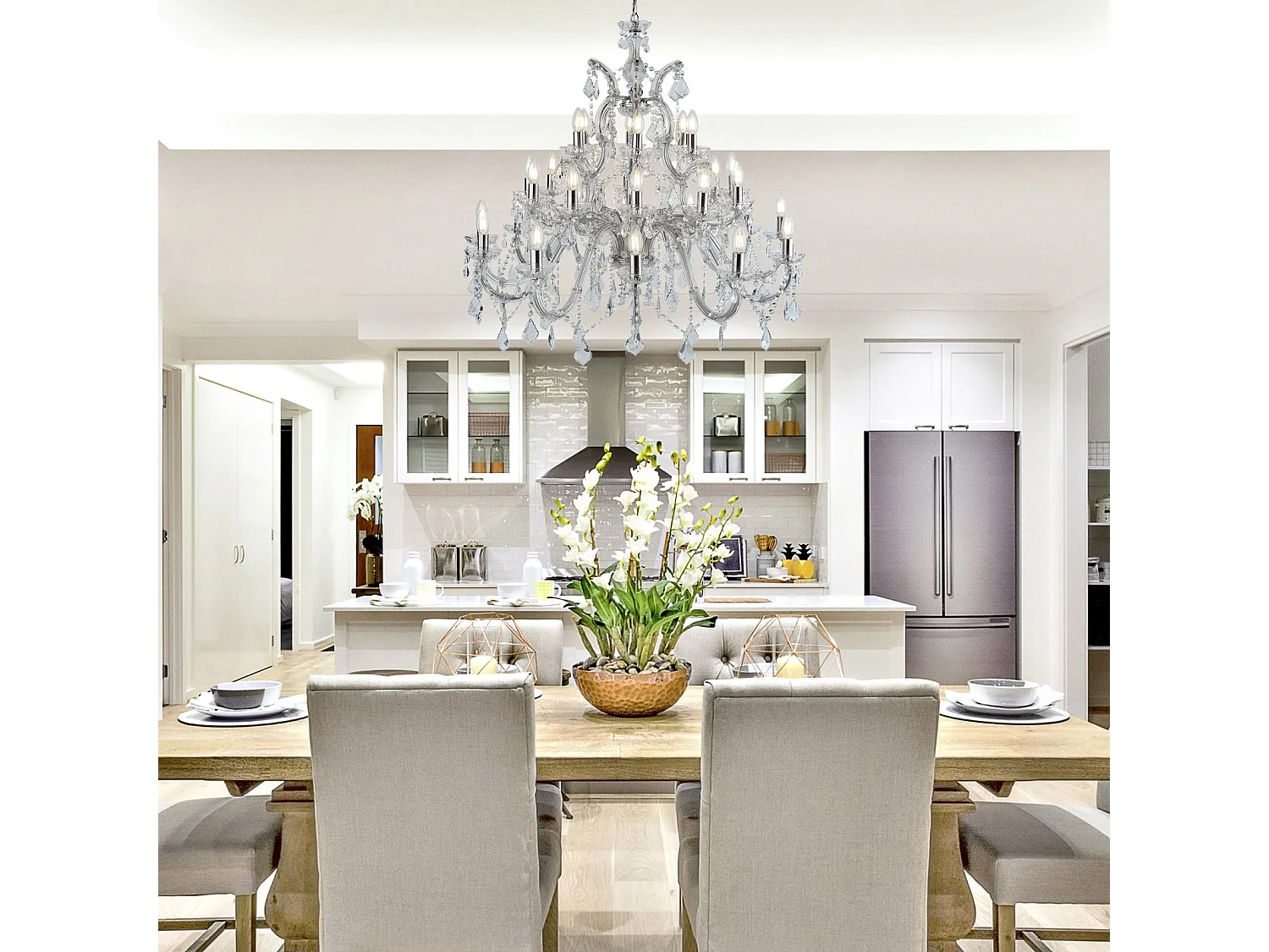 Searchlicht Marie Therese - 30 licht Crystal Kronleuchter Chrome Finish, E14