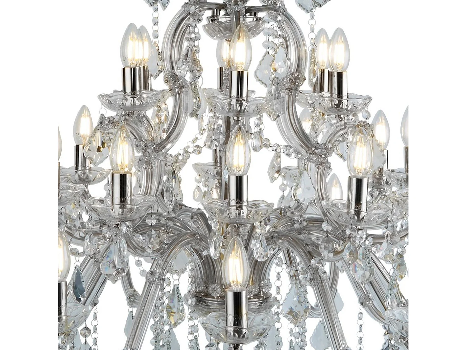 Searchlight Marie Therese 30 ljus kristallkrona kromfinish, E14