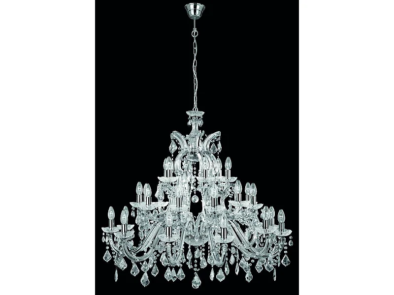 Searchlight Marie Therese - Lampadario in cristallo a 30 luci con finitura cromata, attacco E14