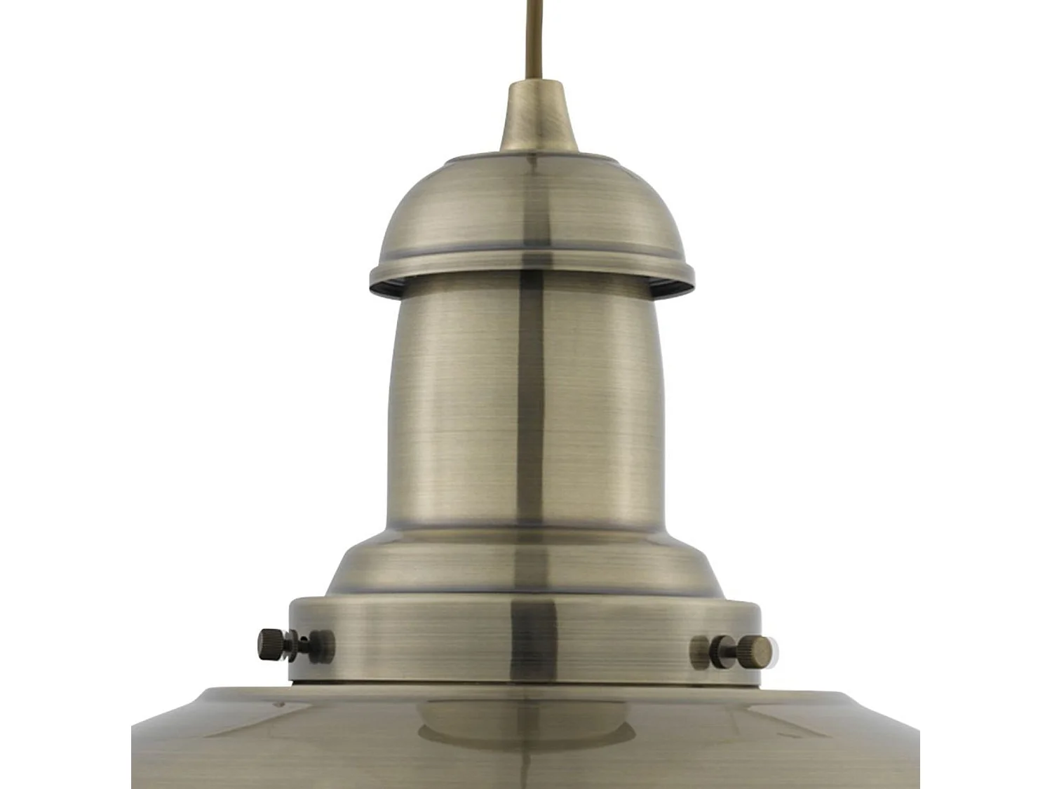 Searchlicht Fisherman - 1 licht Dome Deckenanhänger Antik Messing, Klarglas Medium, E27