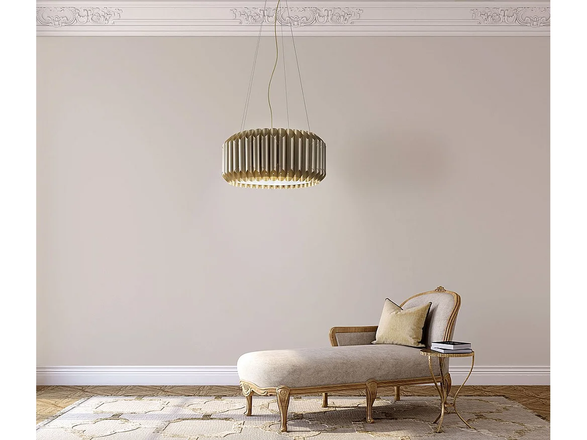 Lampadario Moderno Louise Polilux ® New Gold E Metallo Cromo 5 Luci E27