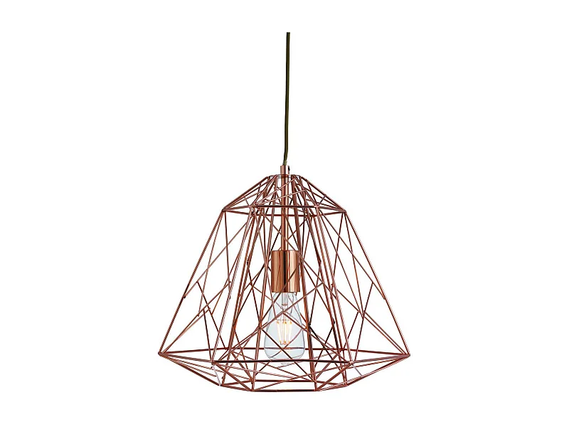 Searchlight Geometric Cage 1 ljustrd takhnge koppar, E27