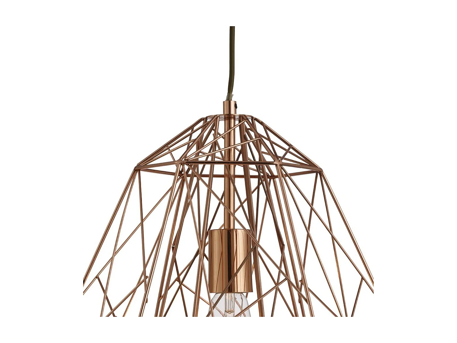 Searchlicht Geometric Cage - 1 Lichtdraht-Deckenanhänger Kupfer, E27