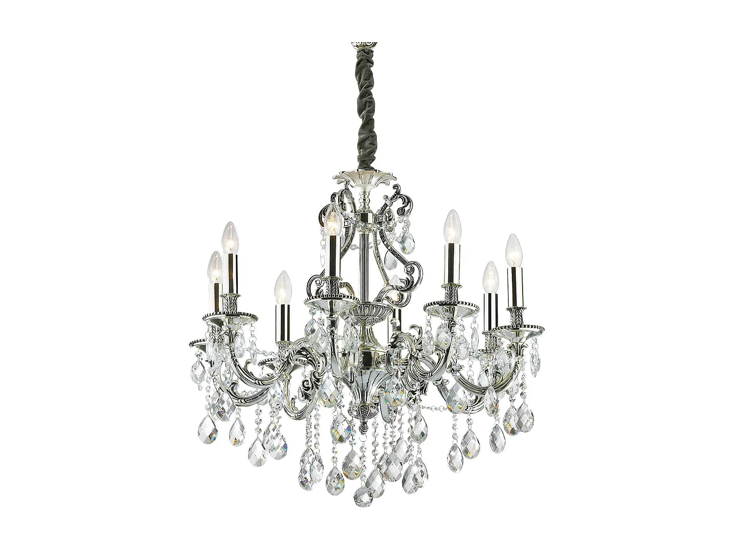 Ideal Lux Gioconda - 8 licht Crystal Kronleuchter Antik Silber Finish, E14