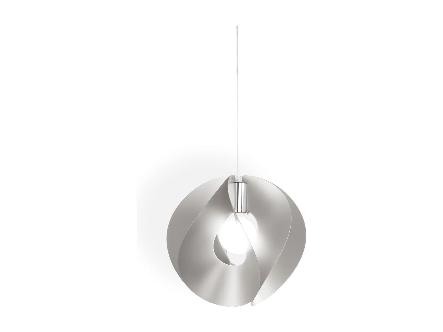 Sospensione Moderna Atom Polilux ® Argento E Metallo Cromo 1 Luce E27 D54Cm