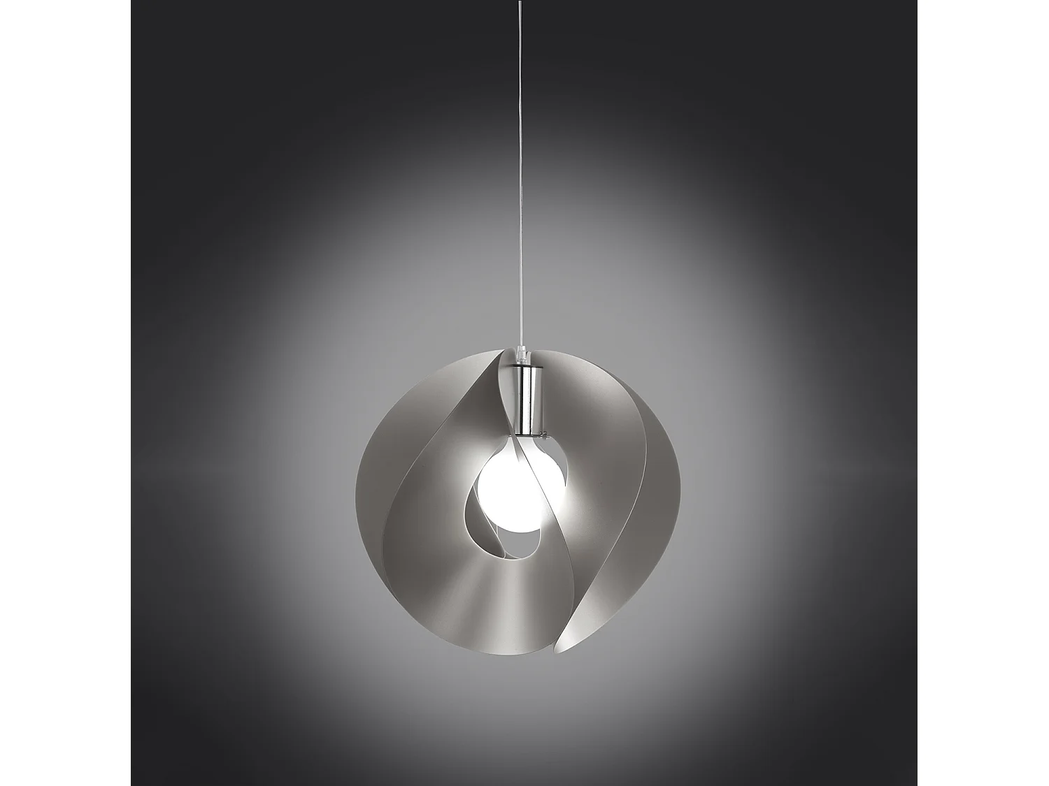 Sospensione Moderna Atom Polilux ® Argento E Metallo Cromo 1 Luce E27 D54Cm