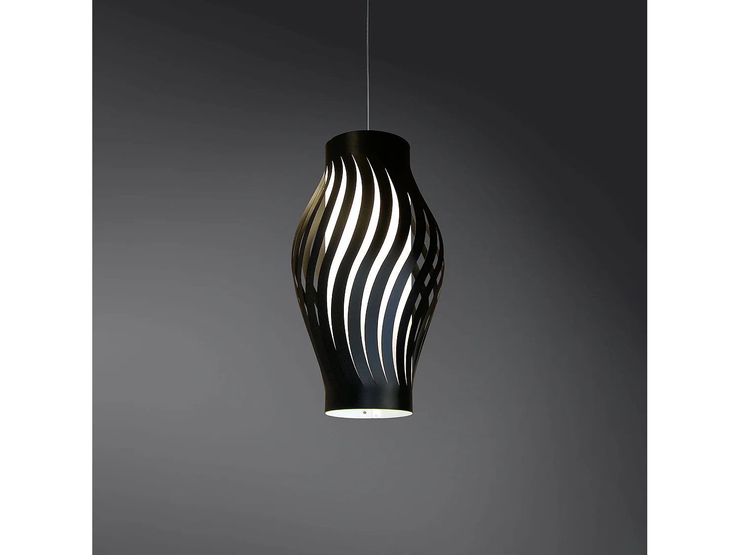 Sospensione Moderna Helios Polilux ® Nero 1 Luce E27 H40Cm