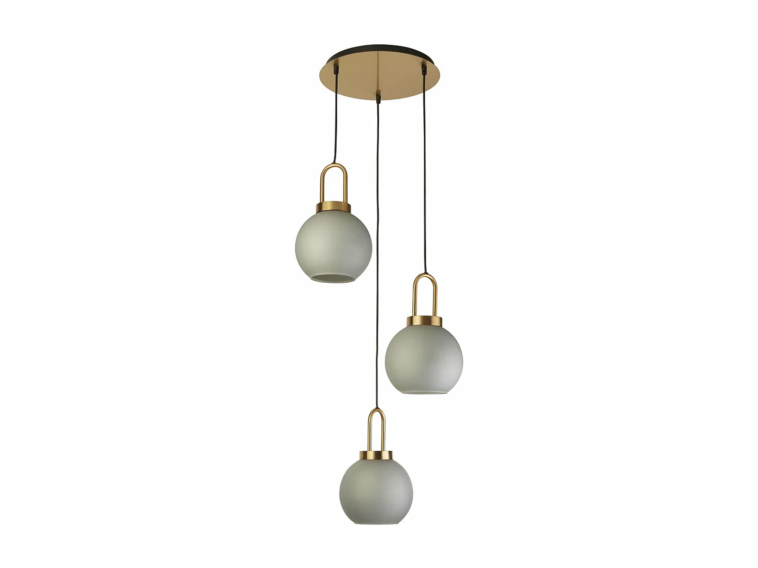 Lampadario Contemporaneo Bucaneve Acciaio Ottone Vetro 3 Luci E27