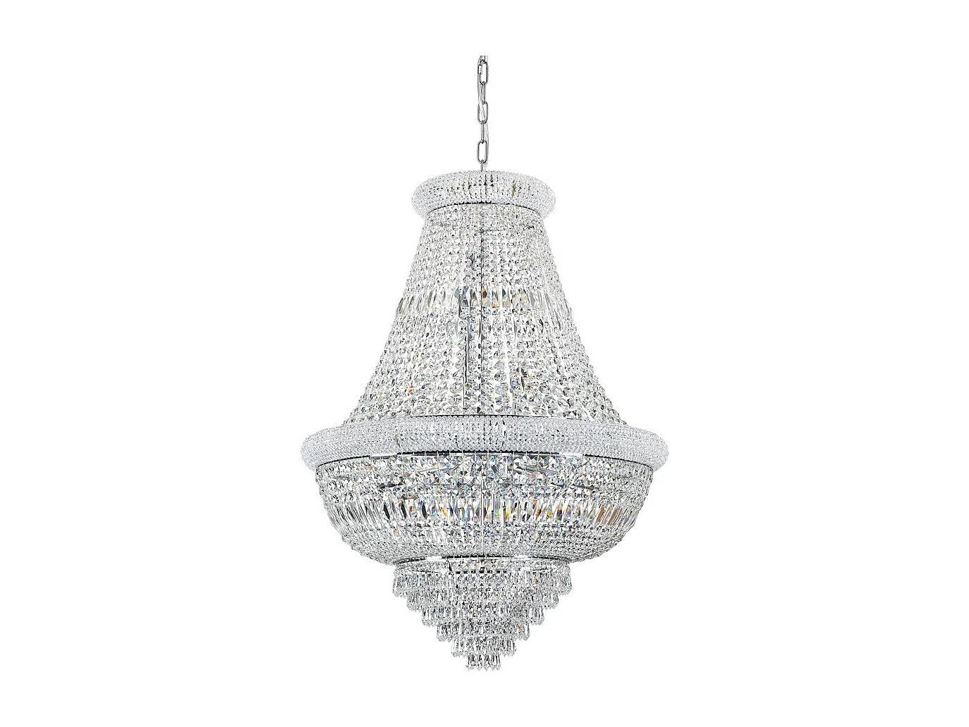 Ideal Lux DUBAI Plafonnier Intérieur Suspension 24 Lumières Chrome, E14