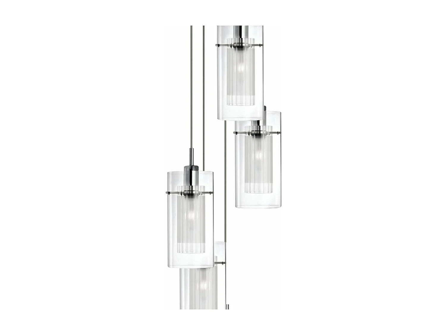 Searchlicht Duo 1 - 5 licht Spiral Cluster Anhänger Chrom, Glas, E14