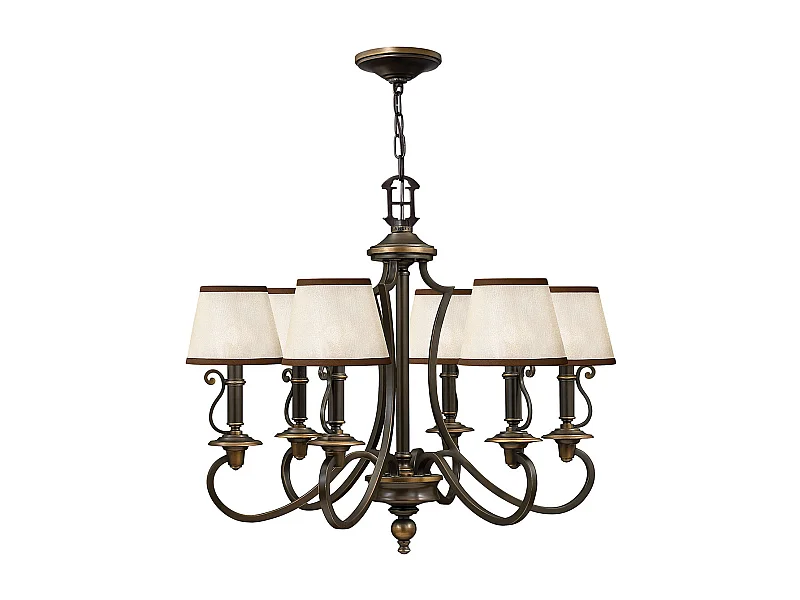 Elstead Plymouth - 6 Leichter mehrarmiger Kronleuchter Olde Bronze Finish, E14