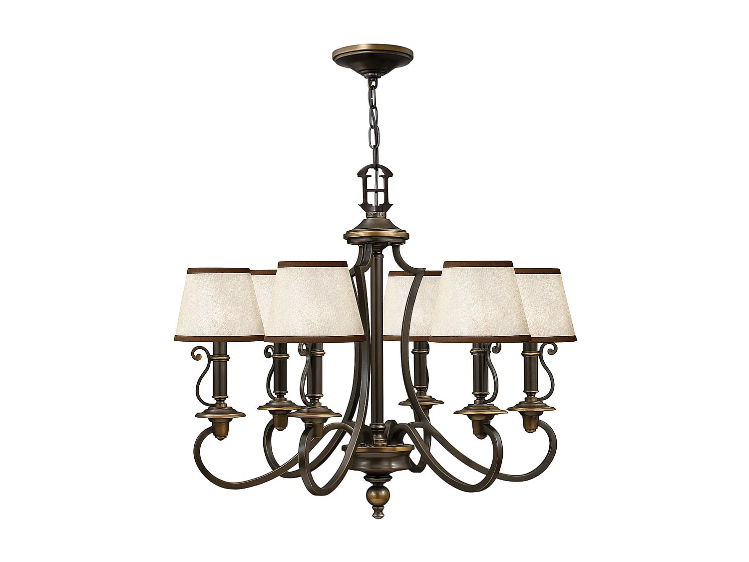 Elstead Plymouth - 6 Leichter mehrarmiger Kronleuchter Olde Bronze Finish, E14