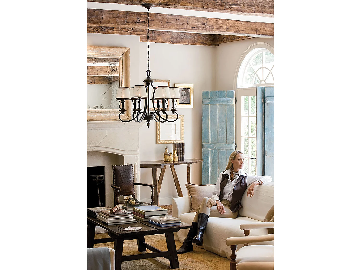 Elstead Plymouth - 6 Leichter mehrarmiger Kronleuchter Olde Bronze Finish, E14