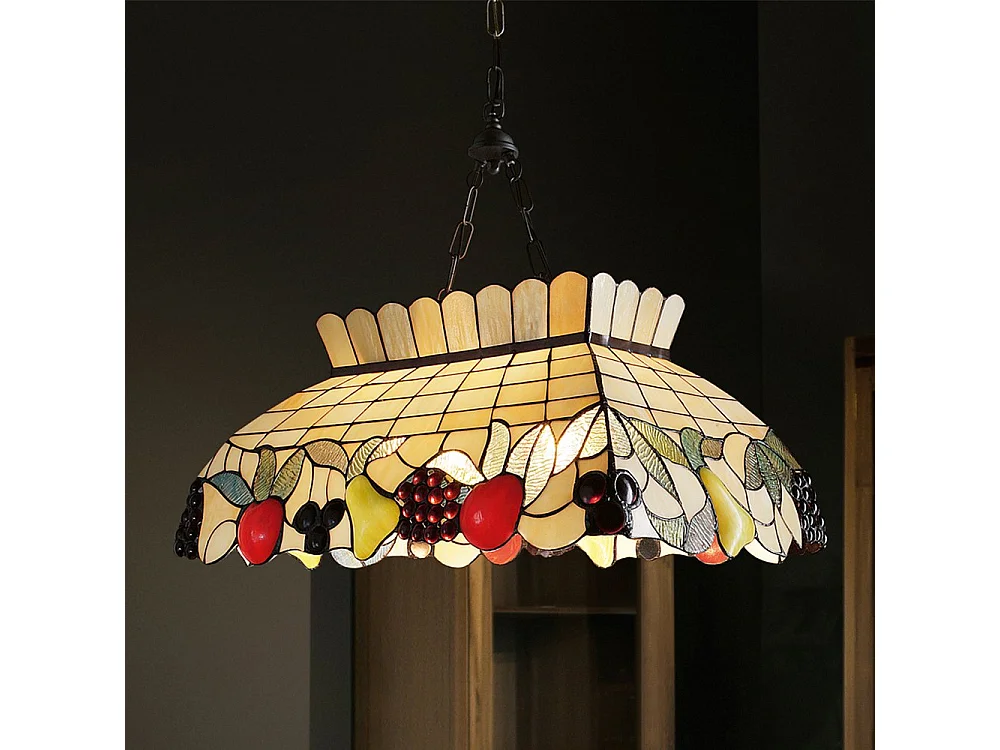 Lampadario Tiffany Vetro Multicolor 2 Luci E27 Piccolo