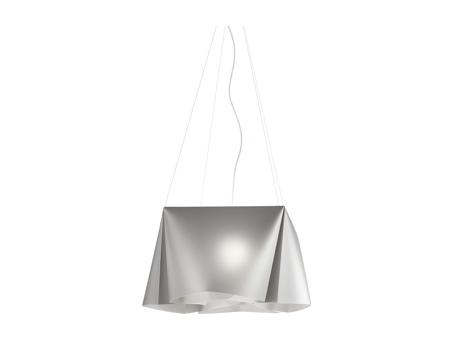 Sospensione Moderna Wanda Polilux ® Argento E Metallo Cromo 1 Luce E27 D60Cm