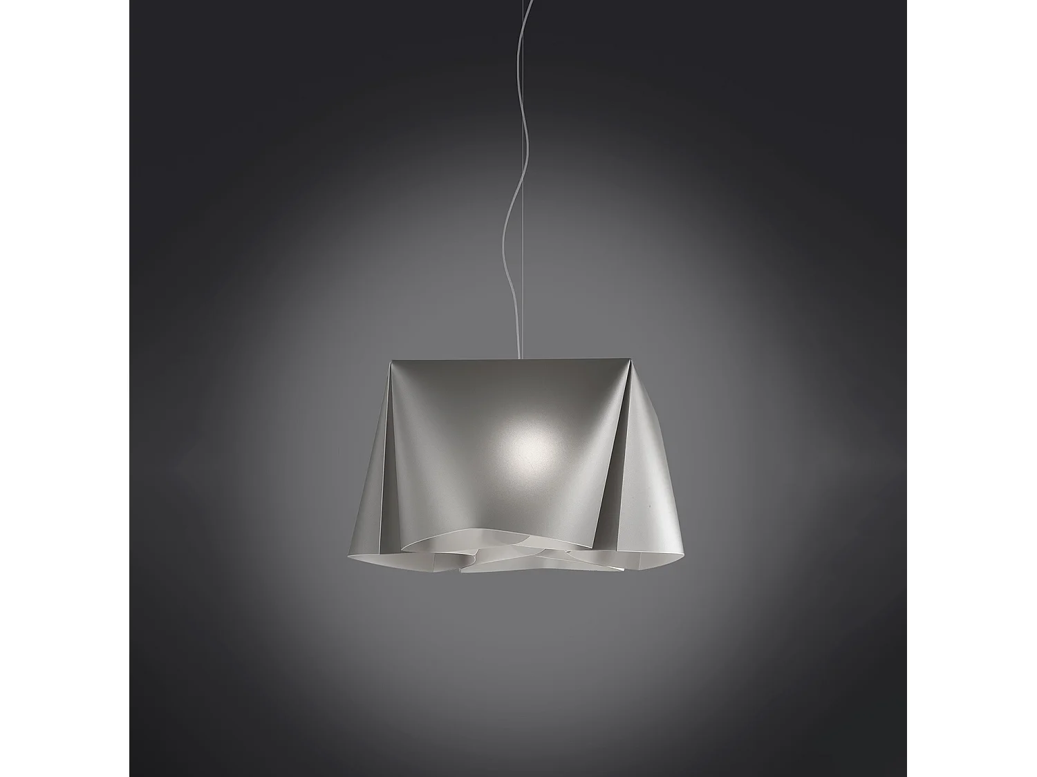 Sospensione Moderna Wanda Polilux ® Argento E Metallo Cromo 1 Luce E27 D60Cm