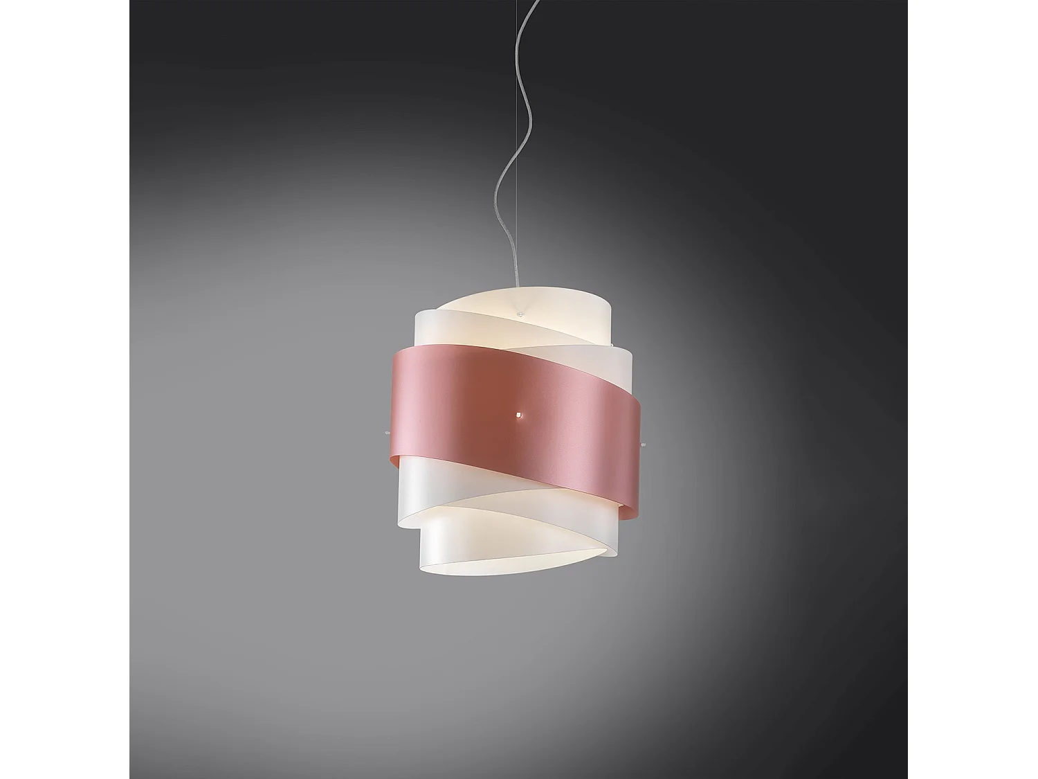 Sospensione Moderna Bea Polilux ® Pink Metal E Metallo Cromo 1 Luce E27 D40Cm