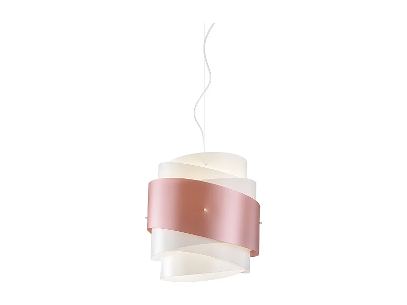 Sospensione Moderna Bea Polilux ® Pink Metal E Metallo Cromo 1 Luce E27 D40Cm