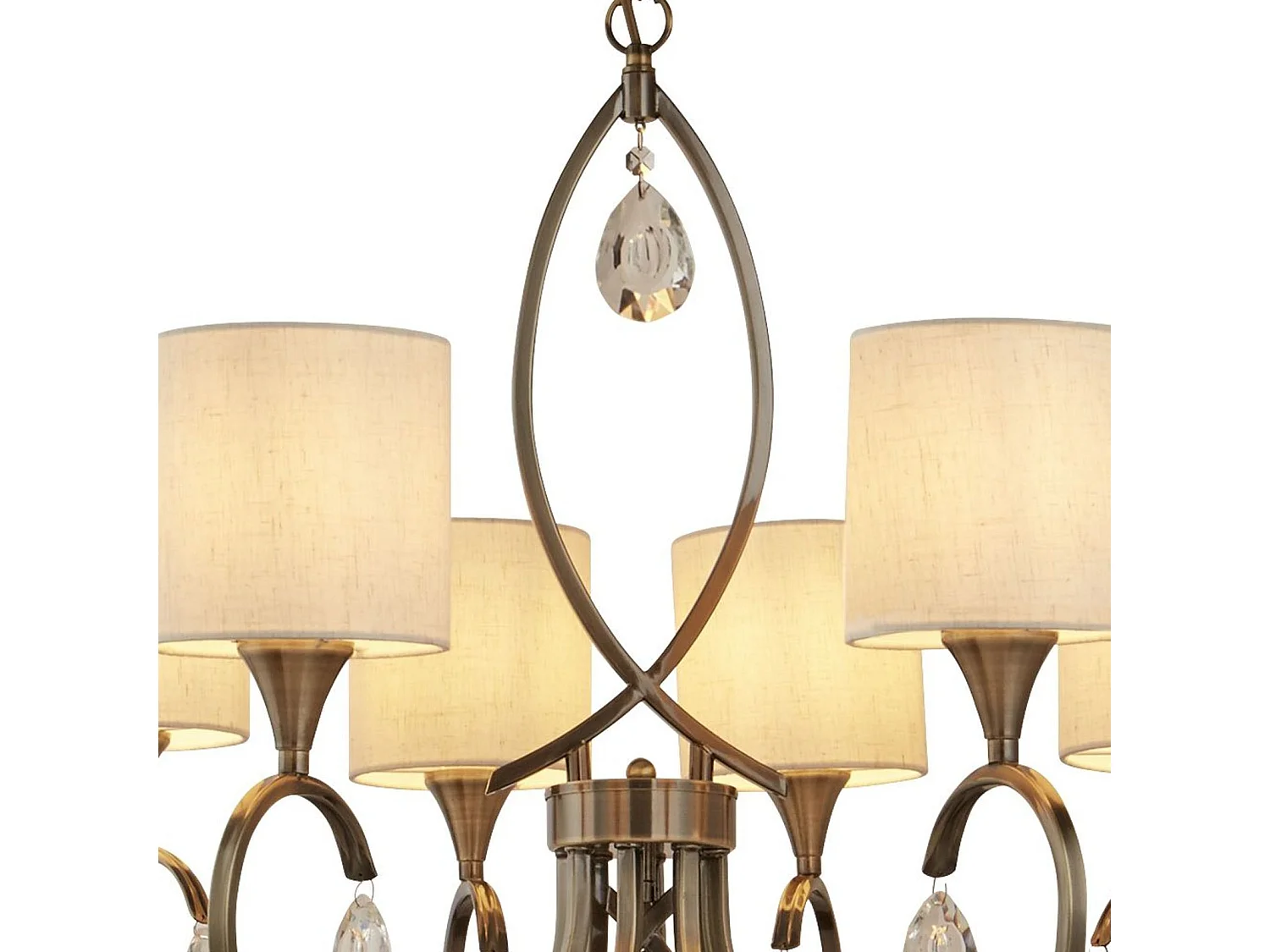 Searchlight Alberto 8 ljus kristall med flera armar ljuskrona krm, antik mssingsfinish, E14
