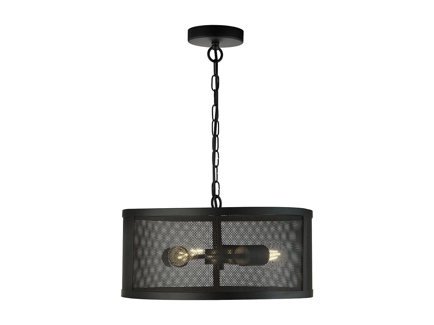 Searchlicht Fishnet - 3 leichte zylindrische Anhänger Mesh Matt Black, E27