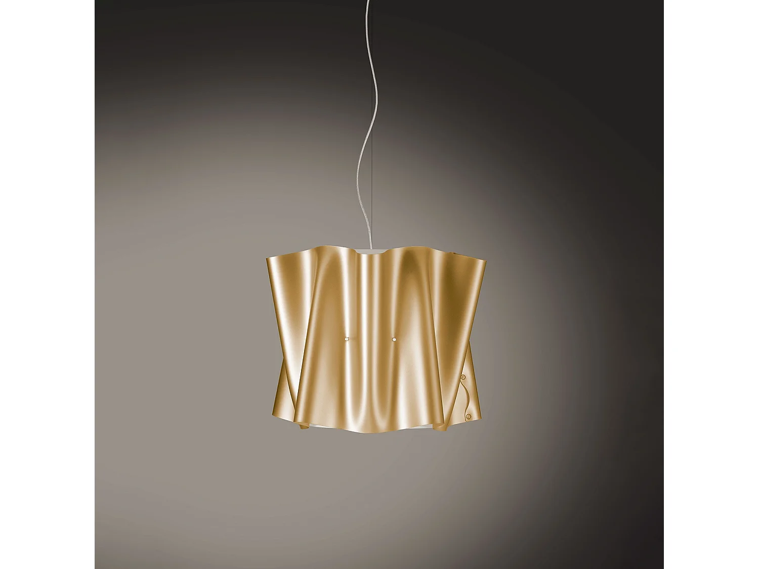 Sospensione Moderna Folio Polilux ® New Gold E Metallo Cromo 1 Luce E27 D40Cm