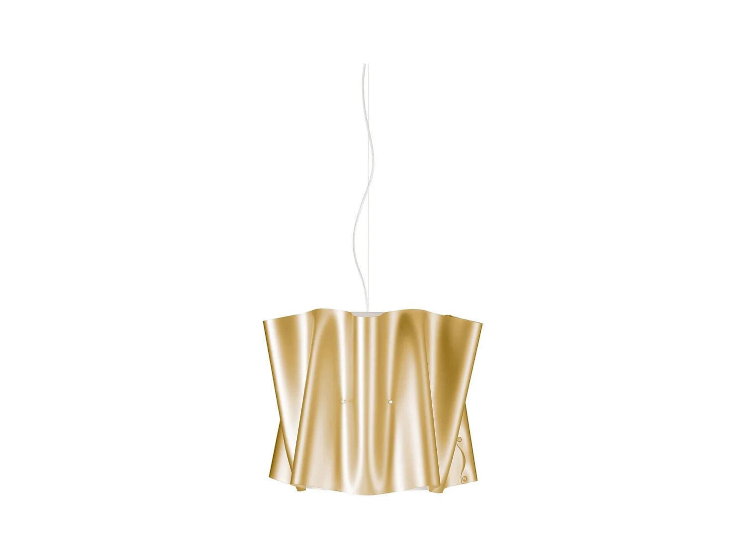 Sospensione Moderna Folio Polilux ® New Gold E Metallo Cromo 1 Luce E27 D40Cm