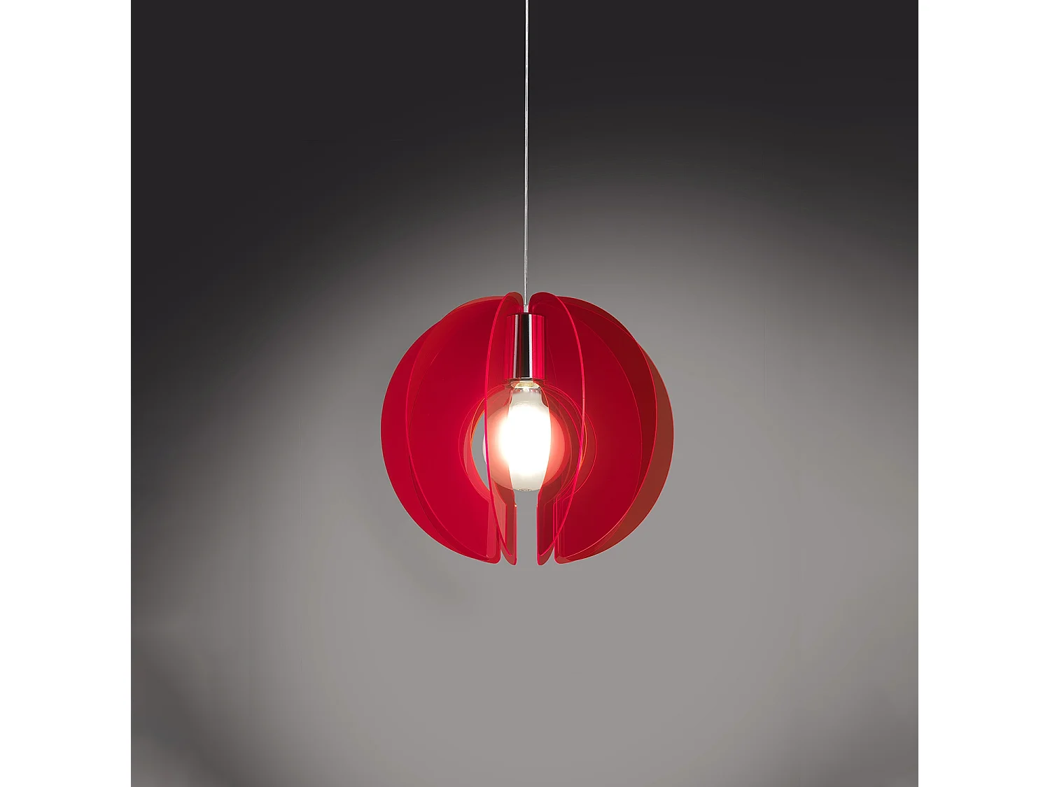 Sospensione Moderna Space Collection Polilux ® Rosso Fluorescente 1 Luce E27
