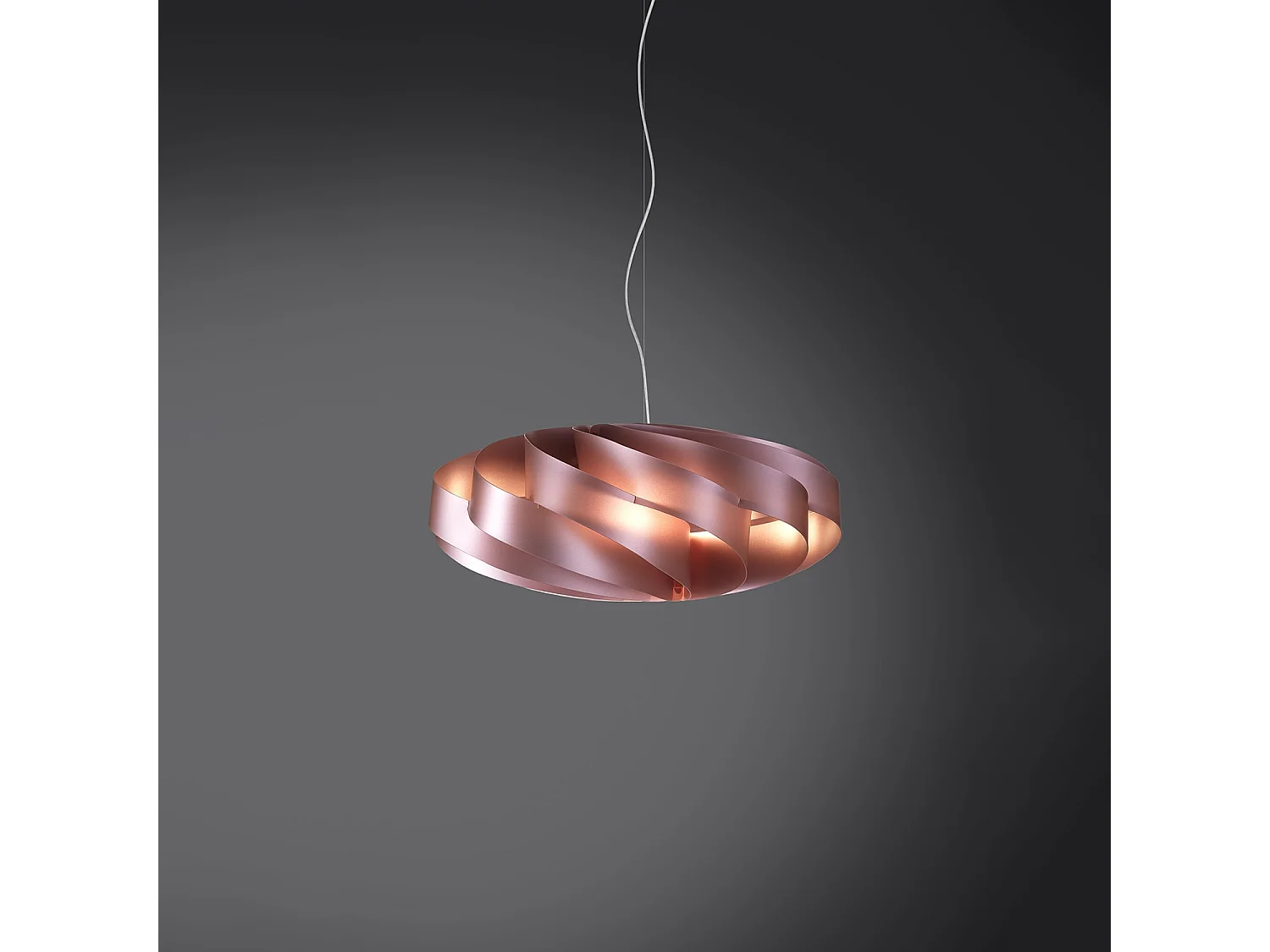 Sospensione Moderna Flat Polilux ® Pink Metal E Metallo Cromo 1 Luce E27 D50Cm