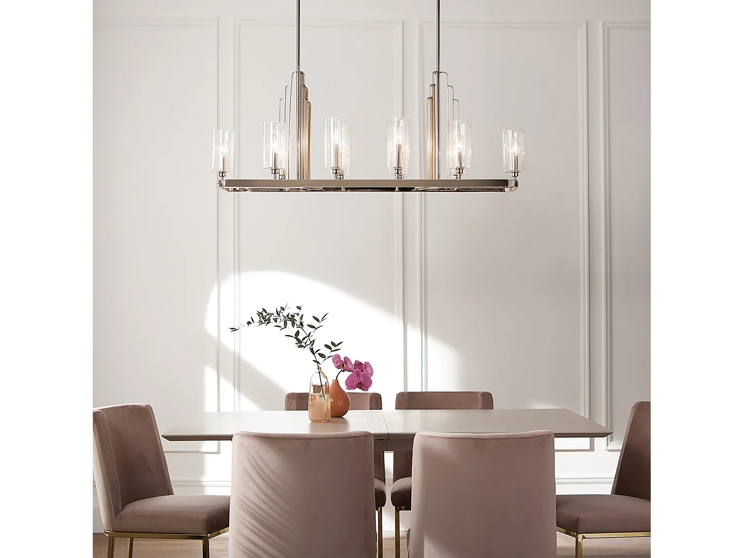 Elstead Kichler Kimrose Bar Pendant Plafonnier Nickel Poli