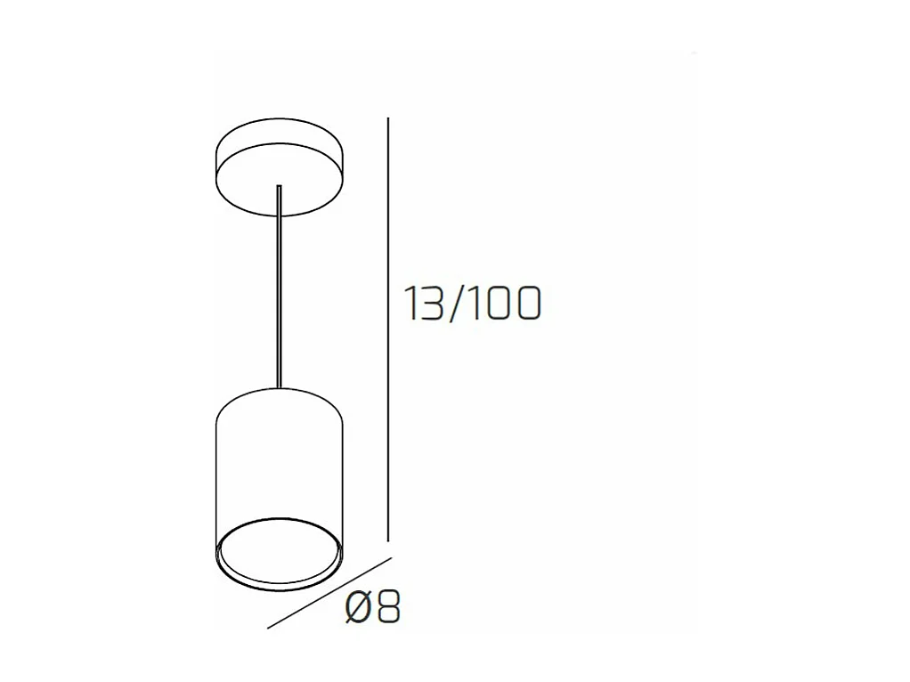 Cloud Sospensione Tubo H.10 1 Luce Sabbia