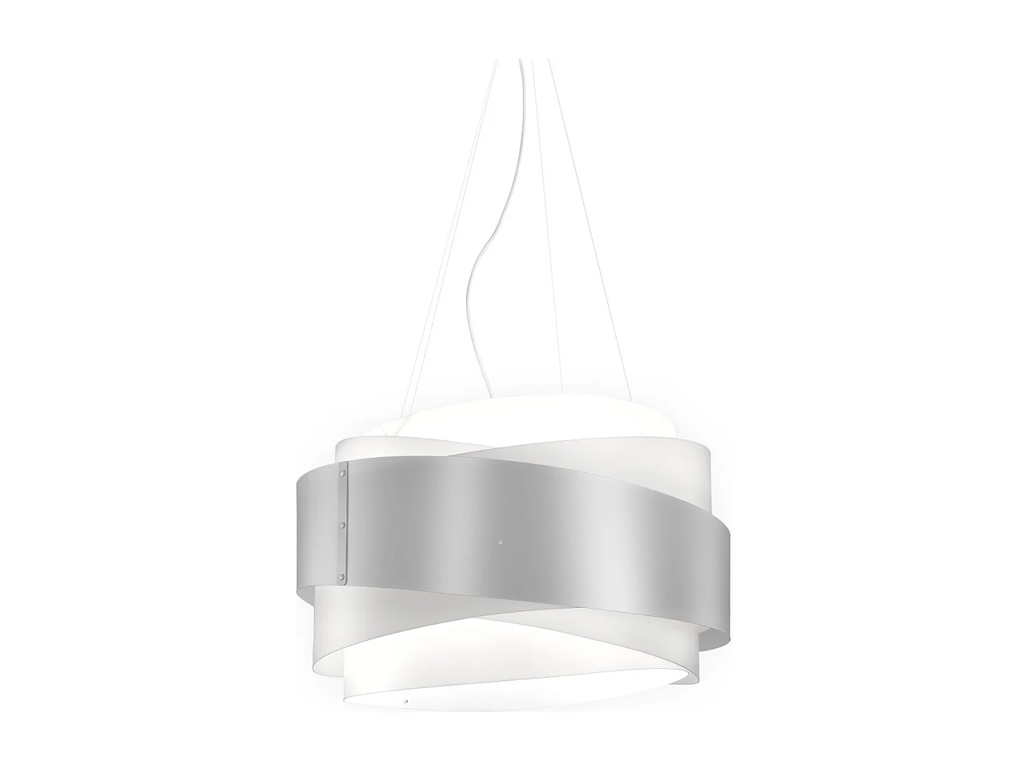 Lampadario Moderno Bea Polilux ® Argento E Metallo Cromo 5 Luci E27