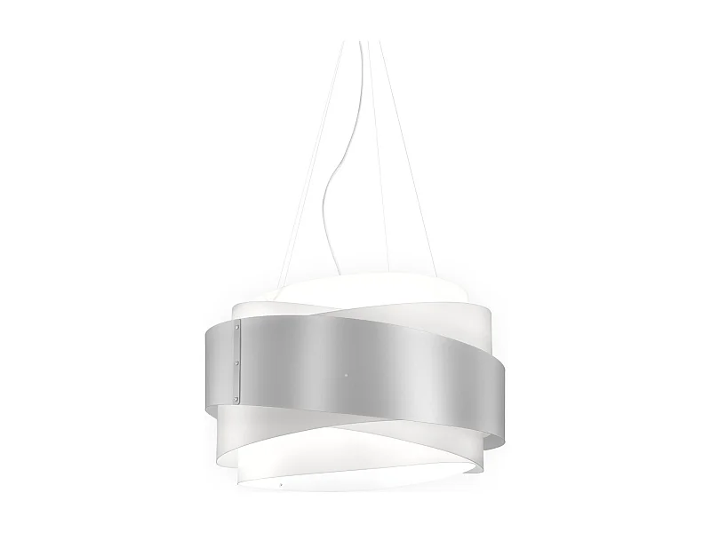 Lampadario Moderno Bea Polilux ® Argento E Metallo Cromo 5 Luci E27