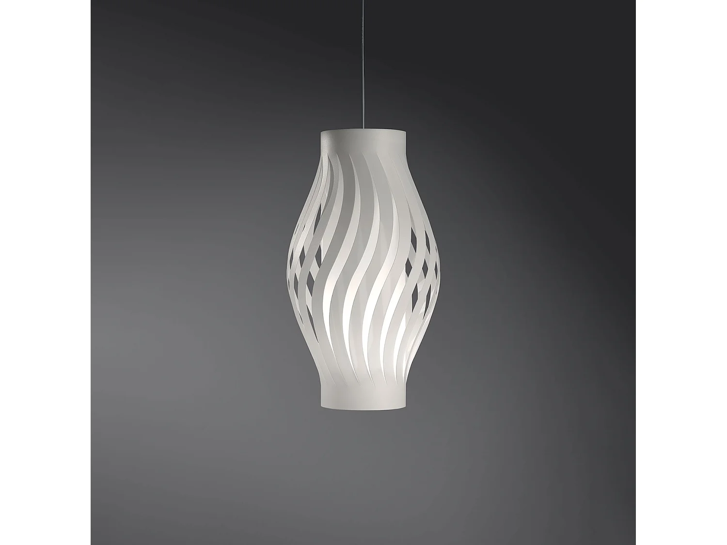 Sospensione Moderna Helios Polilux ® Bianco 1 Luce E27 H61Cm