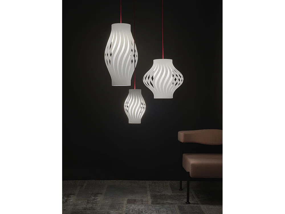 Sospensione Moderna Helios Polilux ® Bianco 1 Luce E27 H61Cm