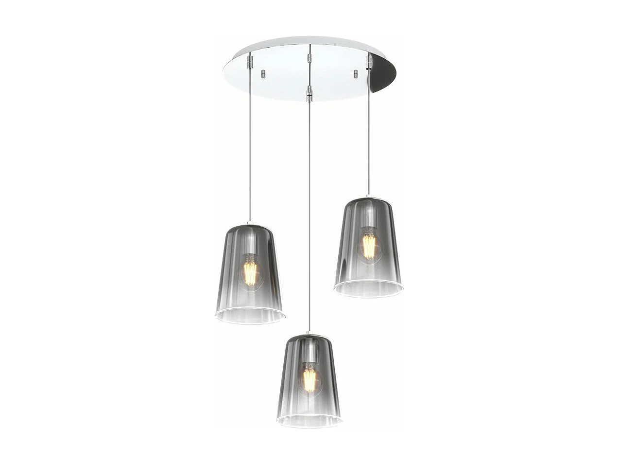 Sospensione Cromo Tonda 3 Luci Cromo