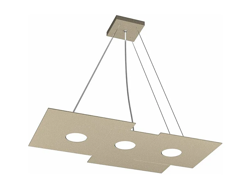 Sospensione Moderna Rettangolare Plate Metallo Sabbia 3 Luci Gx53