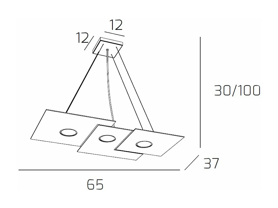 Plate Sospensione 3 Luci Sabbia
