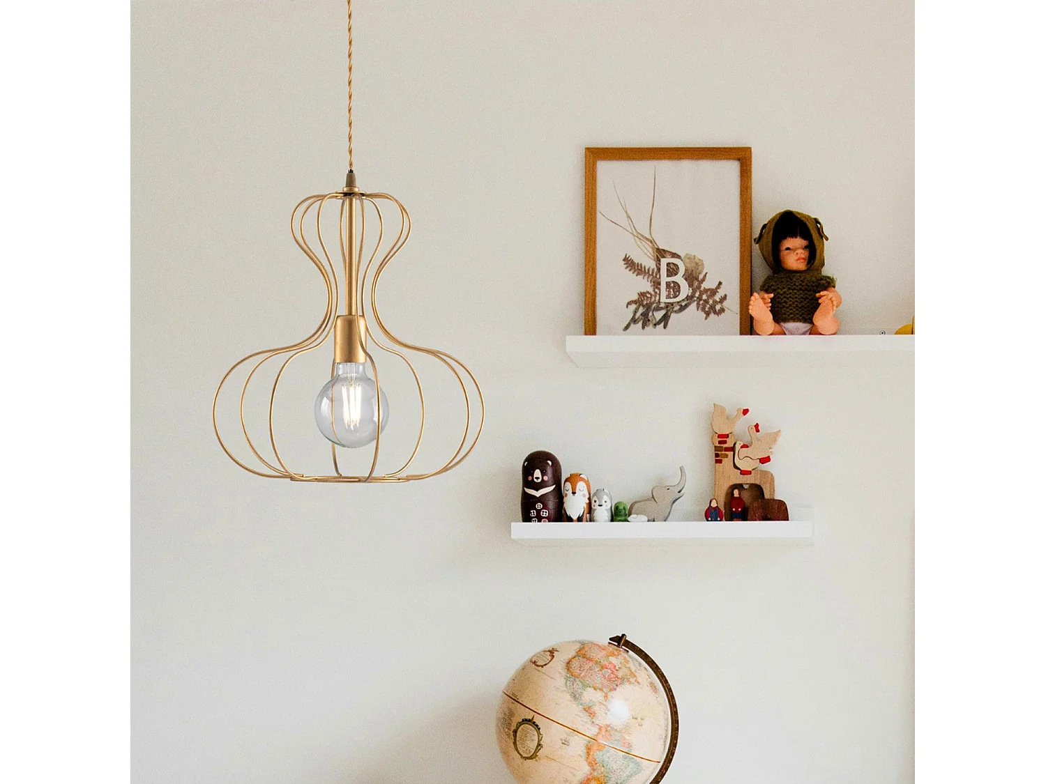 Sospensione Industrial Titty 1 Luce Ferro Laccato Oro