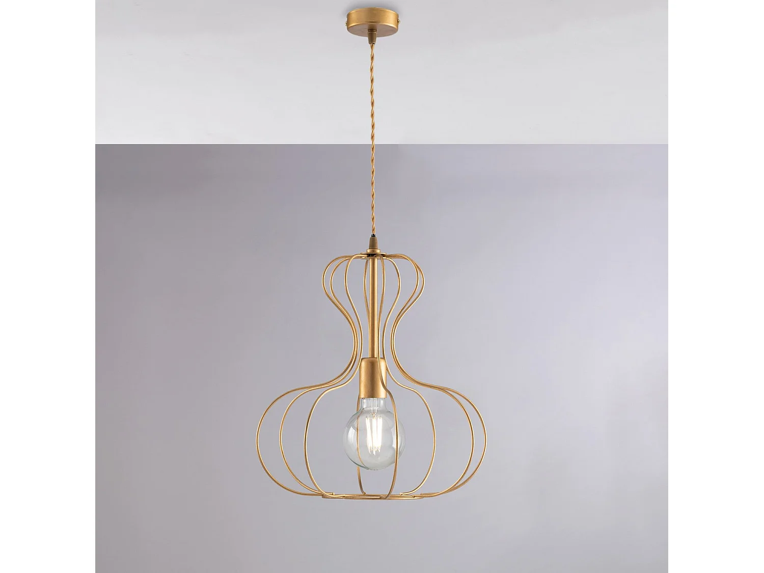 Sospensione Industrial Titty 1 Luce Ferro Laccato Oro