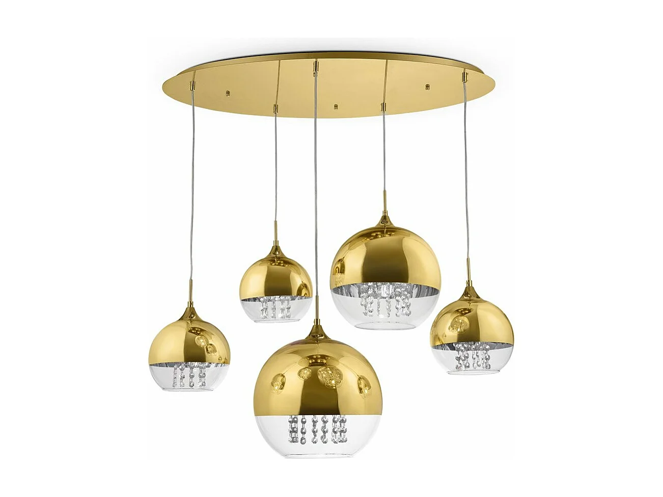 Maytoni Fermi Moderne Fermi 5-Licht-Gold-Cluster-Anhänger-Deckenleuchte
